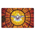 Holy Spirit Dove Stained Glass Print Polyester Doormat