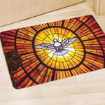 Holy Spirit Dove Stained Glass Print Polyester Doormat