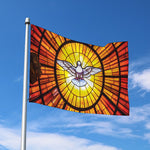 Holy Spirit Dove Stained Glass Print Polyester Flag