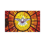Holy Spirit Dove Stained Glass Print Polyester Flag