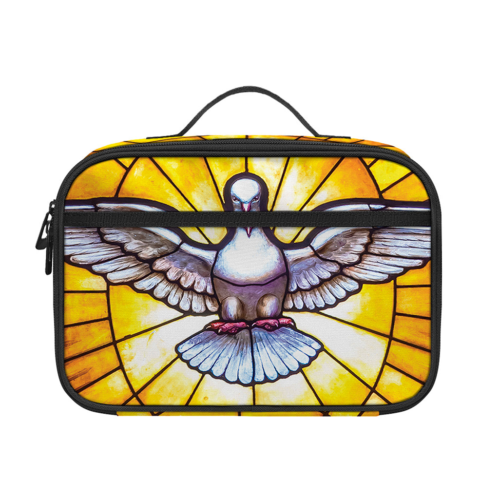 Holy Spirit Dove Stained Glass Print Portable Lunch Bag