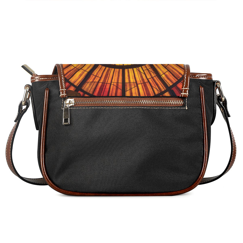 Holy Spirit Dove Stained Glass Print Saddle Bag
