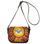 Holy Spirit Dove Stained Glass Print Saddle Bag