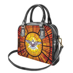 Holy Spirit Dove Stained Glass Print Shoulder Handbag