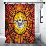 Holy Spirit Dove Stained Glass Print Shower Curtain