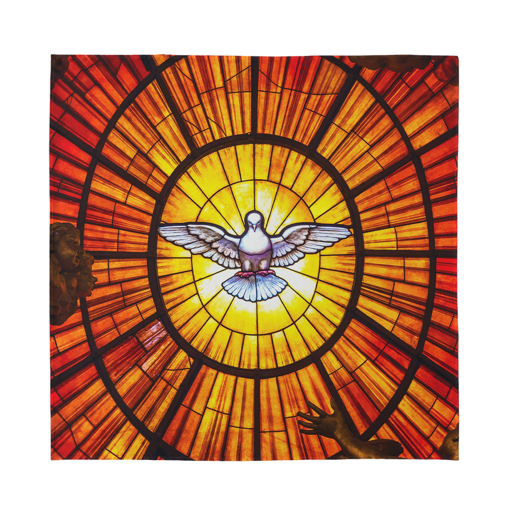 Holy Spirit Dove Stained Glass Print Silk Bandana