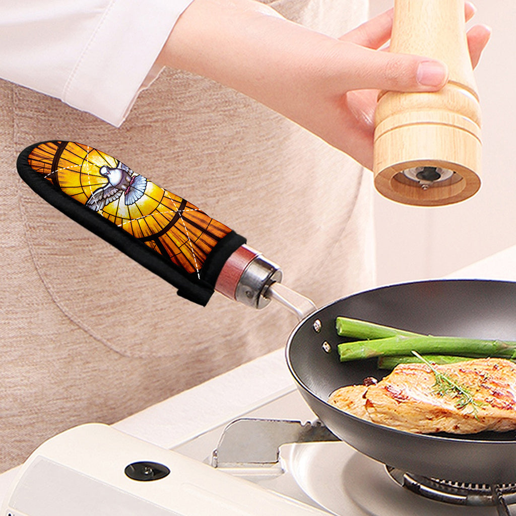 Holy Spirit Dove Stained Glass Print Skillet Handle Cover