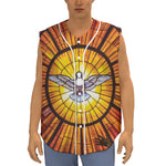 Holy Spirit Dove Stained Glass Print Sleeveless Baseball Jersey