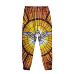 Holy Spirit Dove Stained Glass Print Sweatpants