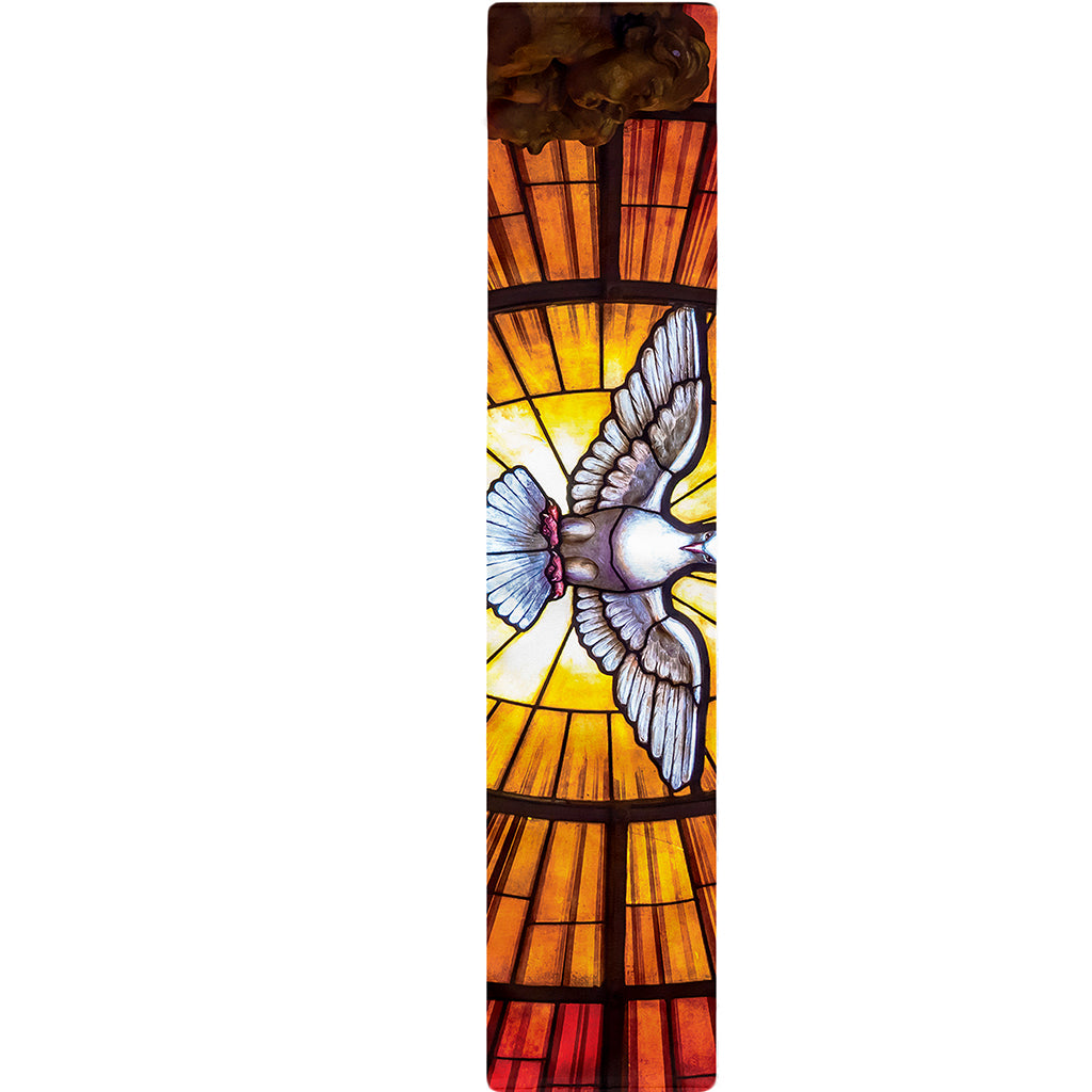 Holy Spirit Dove Stained Glass Print Table Runner