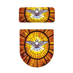 Holy Spirit Dove Stained Glass Print Toilet Lid And Tank Cover Set