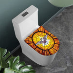 Holy Spirit Dove Stained Glass Print Toilet Lid Cover