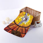 Holy Spirit Dove Stained Glass Print Towel