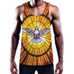 Holy Spirit Dove Stained Glass Print Training Tank Top