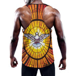 Holy Spirit Dove Stained Glass Print Training Tank Top