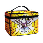 Holy Spirit Dove Stained Glass Print Travel Makeup Bag