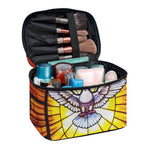 Holy Spirit Dove Stained Glass Print Travel Makeup Bag