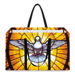 Holy Spirit Dove Stained Glass Print Utility Tote Bag