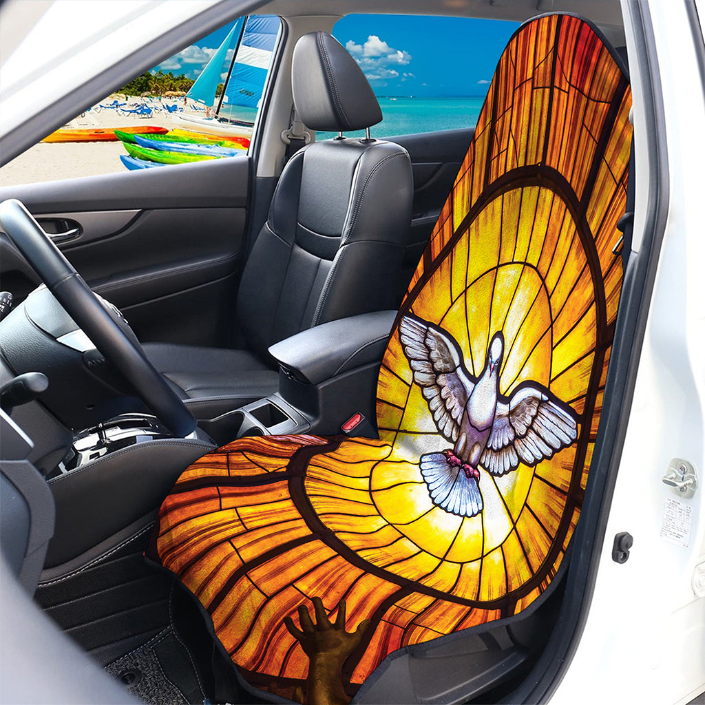 Holy Spirit Dove Stained Glass Print Waterproof Car Seat Cover