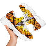 Holy Spirit Dove Stained Glass Print White Chunky Shoes