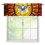 Holy Spirit Dove Stained Glass Print Window Valance
