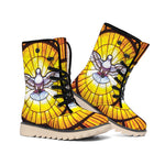 Holy Spirit Dove Stained Glass Print Winter Boots