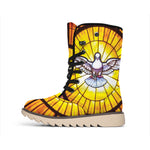 Holy Spirit Dove Stained Glass Print Winter Boots