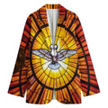 Holy Spirit Dove Stained Glass Print Women's Blazer