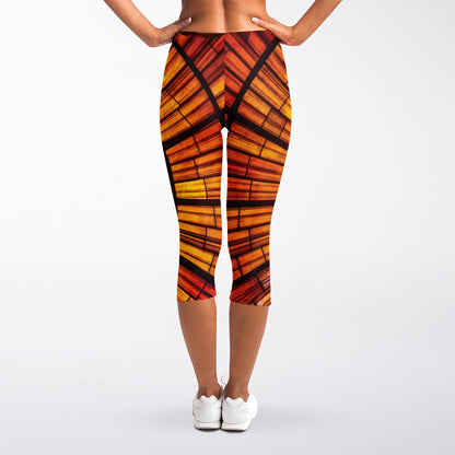 Holy Spirit Dove Stained Glass Print Women's Capri Leggings