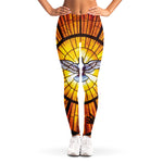 Holy Spirit Dove Stained Glass Print Women's Leggings