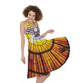 Holy Spirit Dove Stained Glass Print Sleeveless Knee Length Dress