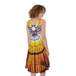 Holy Spirit Dove Stained Glass Print Women's Sleeveless Dress