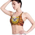 Holy Spirit Dove Stained Glass Print Women's Sports Bra