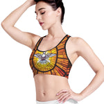 Holy Spirit Dove Stained Glass Print Women's Sports Bra