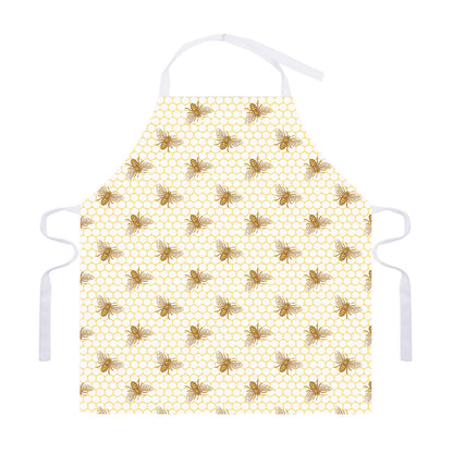 Honey Bee Hive Pattern Print Adjustable Apron
