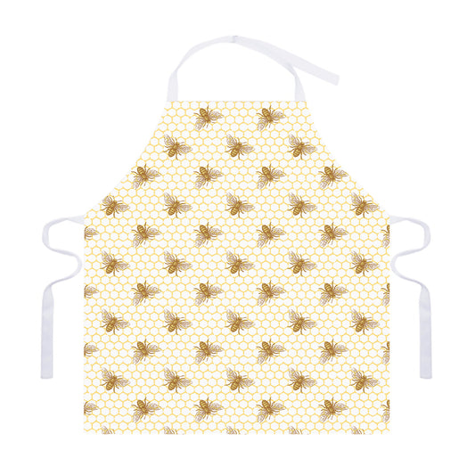 Honey Bee Hive Pattern Print Adjustable Apron