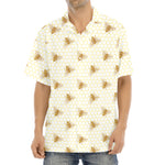 Honey Bee Hive Pattern Print Aloha Shirt