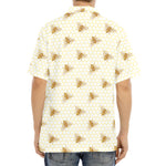 Honey Bee Hive Pattern Print Aloha Shirt