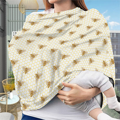 Honey Bee Hive Pattern Print Baby Seat Cover