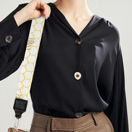 Honey Bee Hive Pattern Print Bag Strap