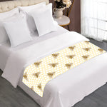 Honey Bee Hive Pattern Print Bed Runner