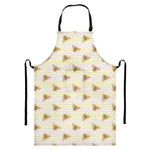 Honey Bee Hive Pattern Print Bib Apron With Pocket