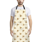 Honey Bee Hive Pattern Print Bib Apron With Pocket