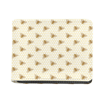 Honey Bee Hive Pattern Print Bifold Wallet