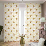 Honey Bee Hive Pattern Print Blackout Pencil Pleat Curtains