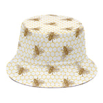 Honey Bee Hive Pattern Print Bucket Hat