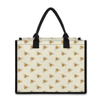 Honey Bee Hive Pattern Print Canvas Tote Bag