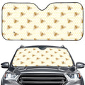 Honey Bee Hive Pattern Print Car Windshield Sun Shade