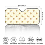 Honey Bee Hive Pattern Print Car Windshield Sun Shade