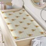 Honey Bee Hive Pattern Print Changing Pad Cover